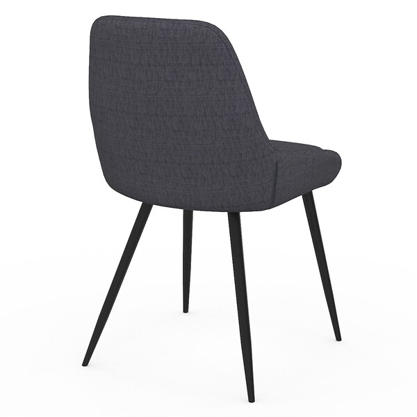 ID MARKET - Lot de 6 chaises THALYA en tissu gris avec accoudoirs - large