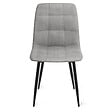 ID MARKET - Lot de 4 chaises MILA en velours mix color bleu, gris clair, gris foncé, jaune - vignette