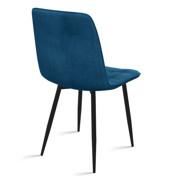ID MARKET - Lot de 4 chaises MILA en velours mix color bleu, gris clair, gris foncé, jaune - large
