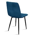 ID MARKET - Lot de 4 chaises MILA en velours mix color bleu, gris clair, gris foncé, jaune - vignette