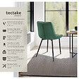 TECTAKE - Lot de 4 chaises Rembourrées aspect velours ergonomiques vert foncé - vignette