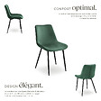 TECTAKE - Lot de 4 chaises Rembourrées aspect velours ergonomiques vert foncé - vignette