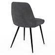 ID MARKET - Lot de 4 chaises THALYA en velours gris foncé avec accoudoirs - vignette