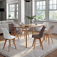 ID MARKET - Lot de 6 chaises scandinaves SARA mix color taupe, beige et blanc - vignette