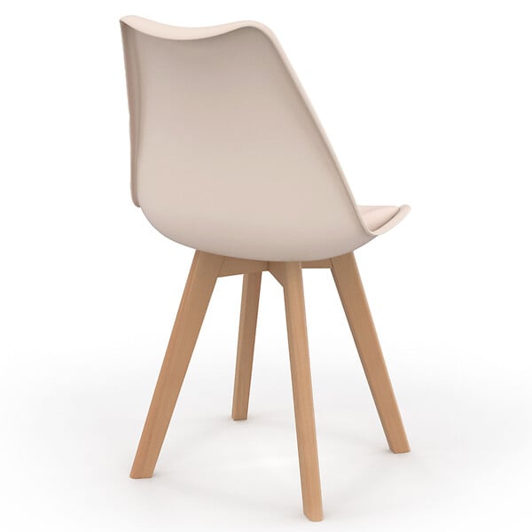 ID MARKET - Lot de 6 chaises scandinaves SARA mix color taupe, beige et blanc - large