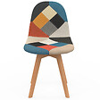 ID MARKET - Lot de 4 chaises scandinaves SARA motifs patchworks multi-couleurs - vignette