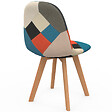 ID MARKET - Lot de 4 chaises scandinaves SARA motifs patchworks multi-couleurs - vignette