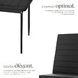 TECTAKE - Lot de 8 chaises avec strass Rembourrées en cuir synthétique noir - vignette