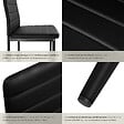 TECTAKE - Lot de 8 chaises avec strass Rembourrées en cuir synthétique noir - vignette