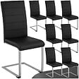 TECTAKE - Lot de 8 chaises Rembourrés en cuir synthétique ergonomique noir - vignette
