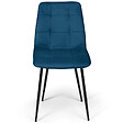ID MARKET - Lot de 4 chaises MILA en velours bleu pour salle à manger - vignette