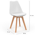 ID MARKET - Lot de 8 chaises scandinaves SARA mix color blanc x2, gris clair x2, gris foncé x2, bleu canard x2 - vignette