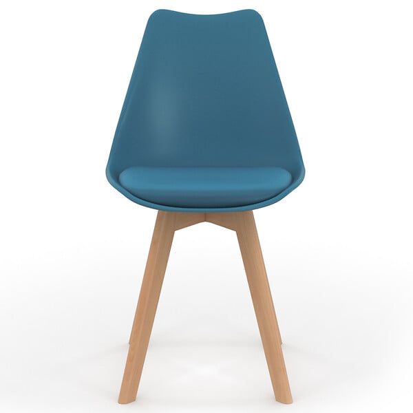 ID MARKET - Lot de 8 chaises scandinaves SARA mix color blanc x2, gris clair x2, gris foncé x2, bleu canard x2 - large