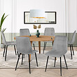 ID MARKET - Lot de 6 chaises MILA en velours gris clair pour salle à manger - vignette