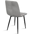 ID MARKET - Lot de 6 chaises MILA en velours gris clair pour salle à manger - vignette