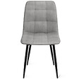 ID MARKET - Lot de 6 chaises MILA en velours gris clair pour salle à manger - vignette