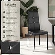 TECTAKE - Lot de 8 chaises avec strass revêtement en cuir synthétique noir - vignette