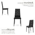 TECTAKE - Lot de 8 chaises avec strass revêtement en cuir synthétique noir - vignette