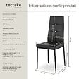 TECTAKE - Lot de 8 chaises avec strass revêtement en cuir synthétique noir - vignette