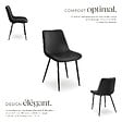 TECTAKE - Lot 2 chaises assise ergonomique rembourrée aspect velours noir - vignette