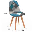 ID MARKET - Lot de 2 chaises scandinaves SARA motifs patchworks bleus - vignette