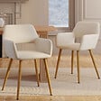 ID MARKET - Lot de 2 chaises de salle à manger, fauteuils de table HOLY en velours beige - vignette