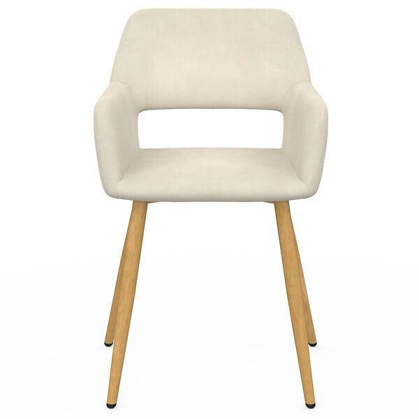 ID MARKET - Lot de 2 chaises de salle à manger, fauteuils de table HOLY en velours beige - large