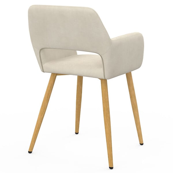 ID MARKET - Lot de 2 chaises de salle à manger, fauteuils de table HOLY en velours beige - large