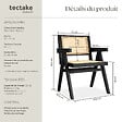 TECTAKE - Chaise de salle à manger cannage viennois accoudoirs style boho noir - vignette