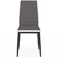 ID MARKET - Lot de 6 chaises ROMANE grises bandeau blanc pour salle à manger - vignette