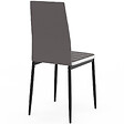 ID MARKET - Lot de 6 chaises ROMANE grises bandeau blanc pour salle à manger - vignette
