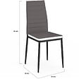 ID MARKET - Lot de 6 chaises ROMANE grises bandeau blanc pour salle à manger - vignette