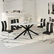 ID MARKET - Lot de 4 chaises PIA noires et blanches pour salle à manger - vignette