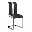ID MARKET - Lot de 4 chaises PIA noires et blanches pour salle à manger - vignette