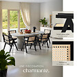 TECTAKE - Lot 6 chaises de salle à manger cannage viennois style boho noir - vignette