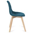 ID MARKET - Lot de 4 chaises scandinaves GABY bleues en tissu pour salle à manger - vignette