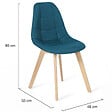 ID MARKET - Lot de 4 chaises scandinaves GABY bleues en tissu pour salle à manger - vignette