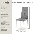 TECTAKE - Lot de 8 chaises avec strass cuir synthétique ergonomique strass gris - vignette