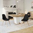 ID MARKET - Lot de 4 chaises scandinaves GABY noires en tissu pour salle à manger - vignette