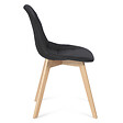 ID MARKET - Lot de 4 chaises scandinaves GABY noires en tissu pour salle à manger - vignette