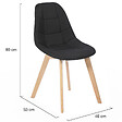 ID MARKET - Lot de 4 chaises scandinaves GABY noires en tissu pour salle à manger - vignette