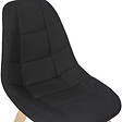 ID MARKET - Lot de 4 chaises scandinaves GABY noires en tissu pour salle à manger - vignette
