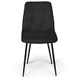 ID MARKET - Lot de 6 chaises MILA en velours noir pour salle à manger - vignette