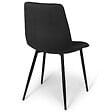ID MARKET - Lot de 6 chaises MILA en velours noir pour salle à manger - vignette
