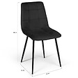 ID MARKET - Lot de 6 chaises MILA en velours noir pour salle à manger - vignette