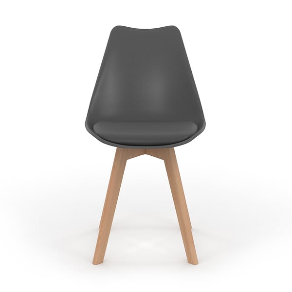 ID MARKET - Lot de 6 chaises scandinaves SARA mix color gris clair, blanc, gris foncé x2, noir x2 - large