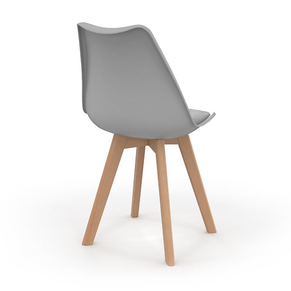 ID MARKET - Lot de 6 chaises scandinaves SARA mix color gris clair, blanc, gris foncé x2, noir x2 - large
