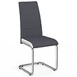 ID MARKET - Lot de 4 chaises MIA grises liseré blanc pour salle à manger - vignette