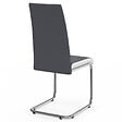 ID MARKET - Lot de 4 chaises MIA grises liseré blanc pour salle à manger - vignette