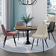 ID MARKET - Lot de 4 chaises THALYA en velours mix color crème, gris clair, gris foncé, rose avec accoudoirs - vignette